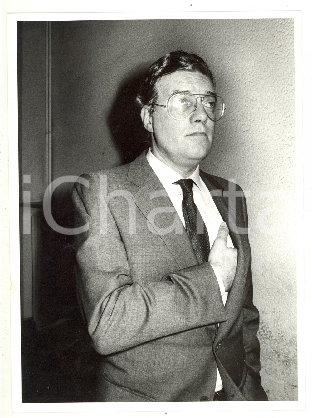 Fotografia d epoca originale 1980 ca MILANO Ritratto del finanziere Carlo CABASSI 2  Foto 18x24 cm 1