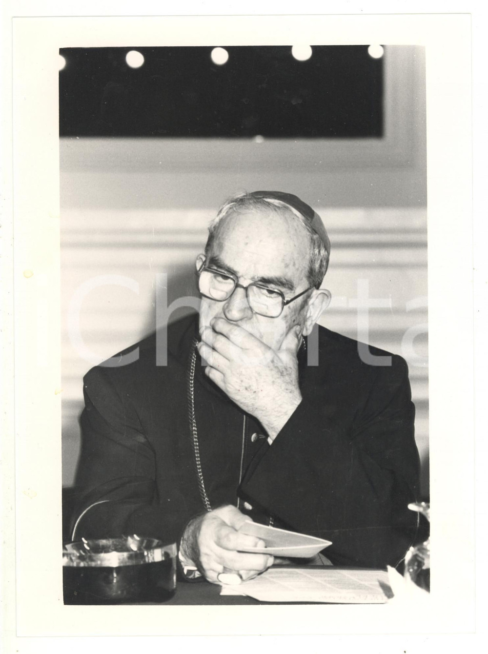 Fotografia d epoca originale 1985 ca ROMA Ritratto del cardinale Silvio ODDI 2  Foto 18x24 cm 1