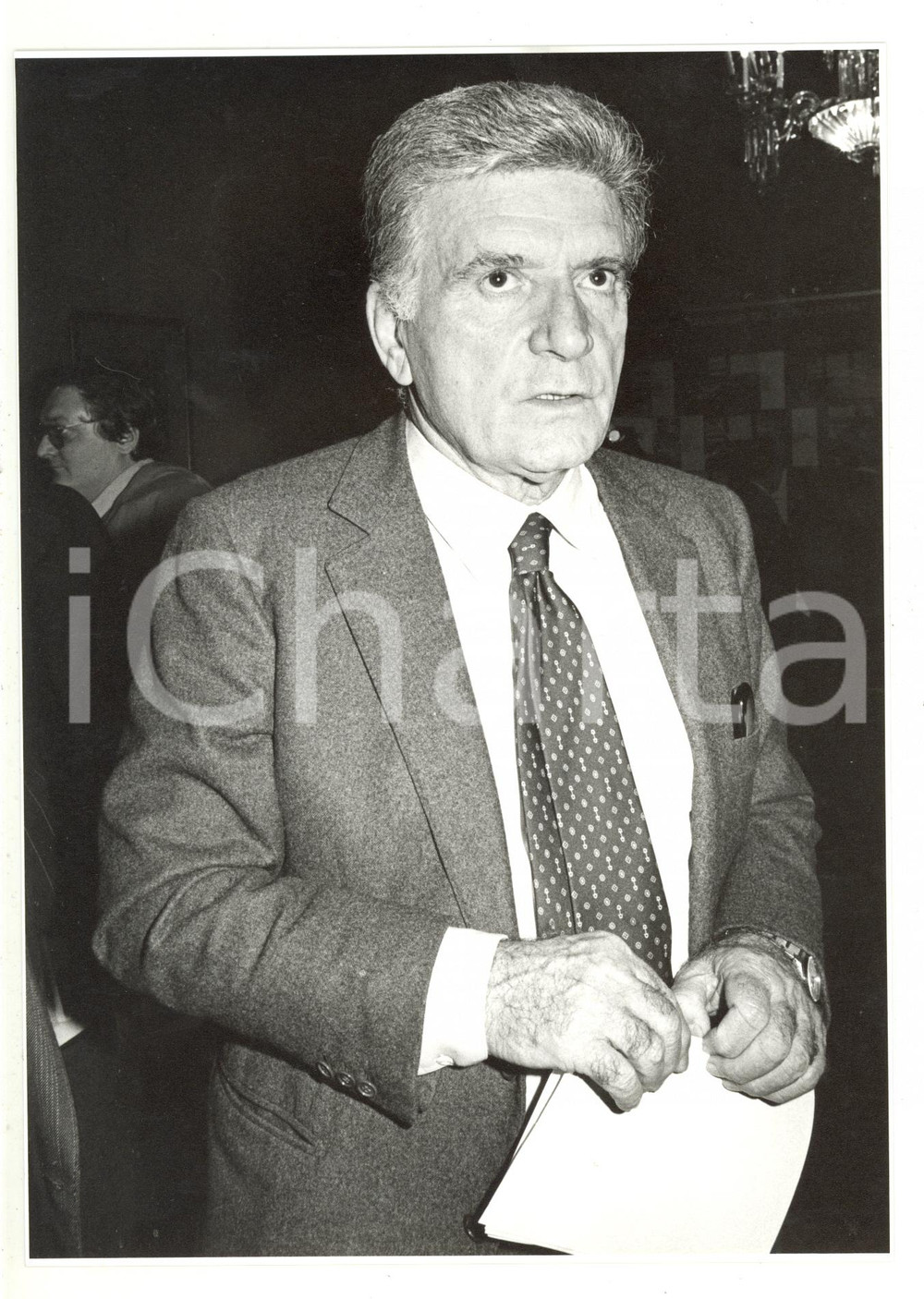Fotografia d epoca originale 1982 MILANO  Ritratto di Sergio ZAVOLI a un convegno 1  Foto 18x24 cm 1