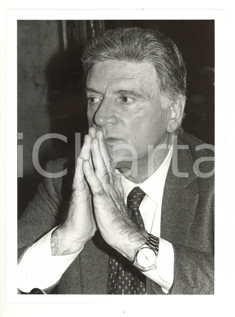 1982 MILANO - Ritratto di Sergio ZAVOLI a un convegno (2) - Foto 18x24 cm