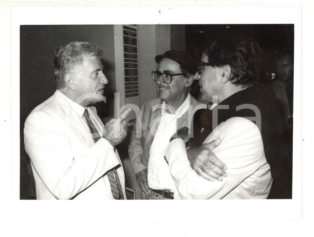 Fotografia d epoca originale 1985 ca VENEZIA Festival del Cinema  Sergio ZAVOLI con Paolo e Vittorio TAVIANI 1