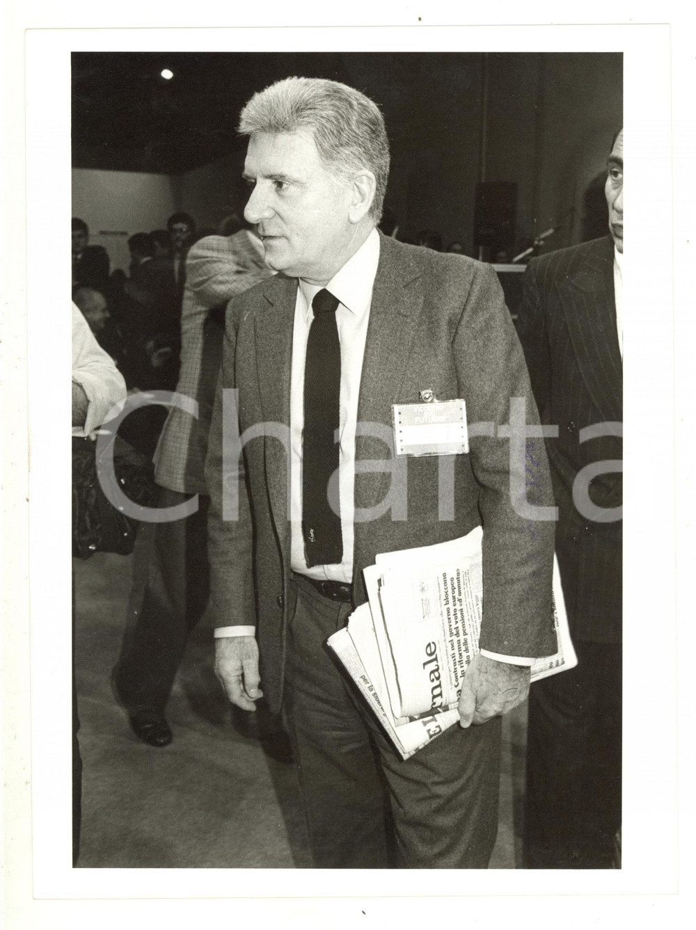Fotografia d epoca originale 1984 MILANO  Il presidente Rai Sergio ZAVOLI a un convegno  Foto 18x24 cm 1