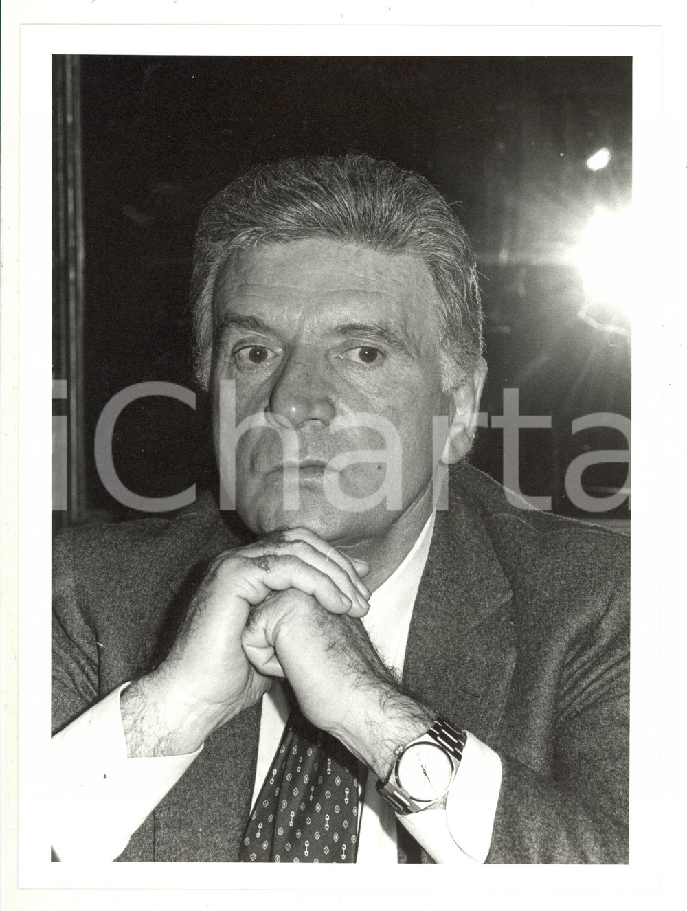 Fotografia d epoca originale 1982 MILANO  Ritratto di Sergio ZAVOLI a un convegno 3  Foto 18x24 cm 1