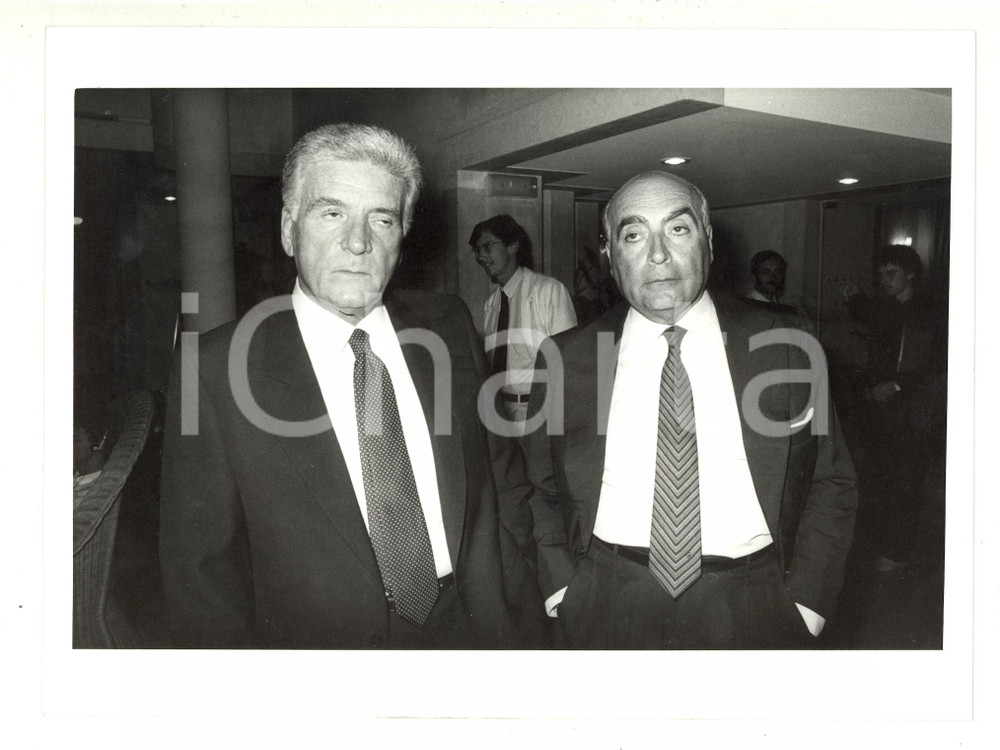 Fotografia d epoca originale 1985 ca ITALIA COSTUME  Sergio ZAVOLI Giampiero ORSELLO a un evento Foto 24x18 1
