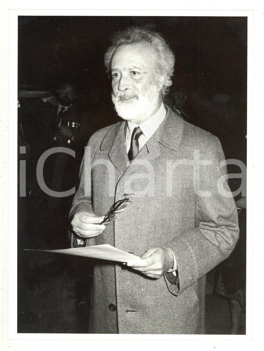 Fotografia d epoca originale 1985 ca ITALIA  Ritratto di Eugenio SCALFARI a un convegno 4  Foto 18x24 cm 1