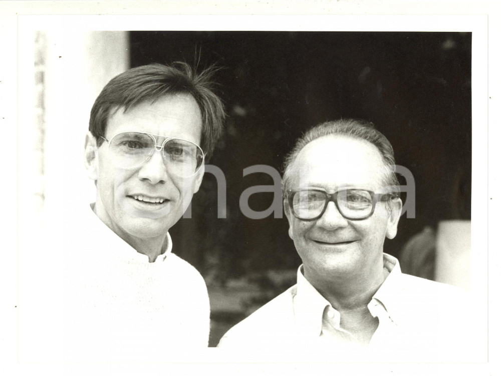 Fotografia d epoca originale 1984 VENEZIA Mostra del Cinema  Pasquale FESTA CAMPANILE e Andrej KONCHALOVSKY 1