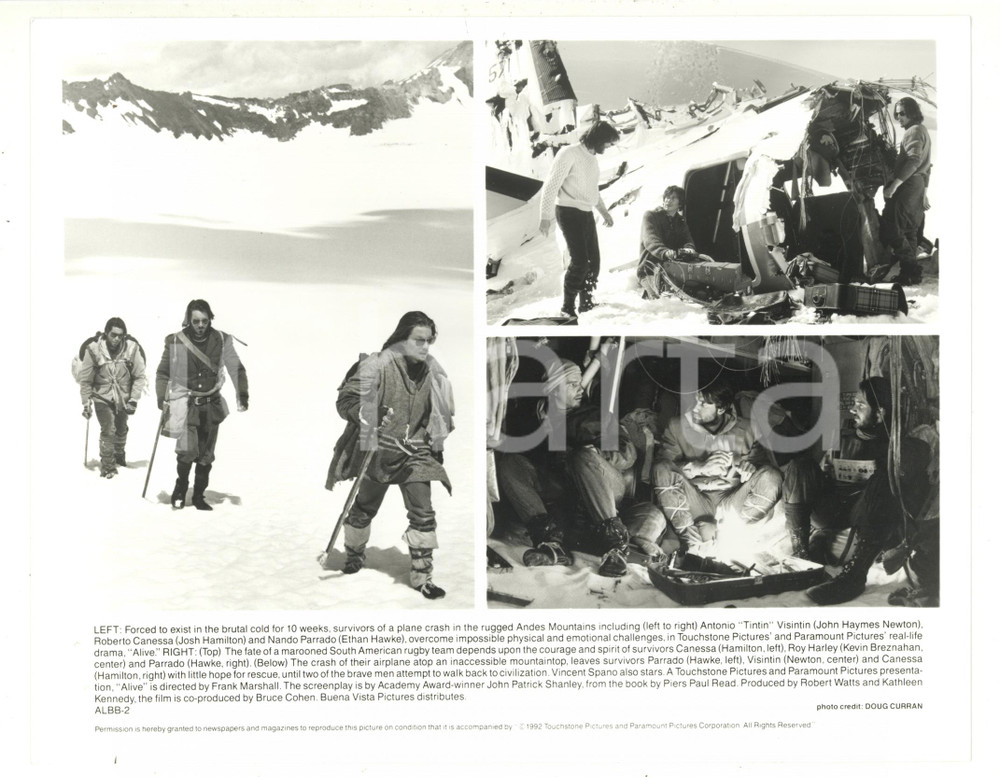 1993 CINEMA "Alive" - Ethan HAWKE Josh HAMILTON nelle scene del film *Foto 26x21