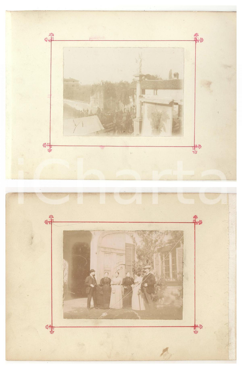 1898 TRIVOLZIO (PV) Festa in piazza SAN CORNELIO - Famiglia in villa *2 foto