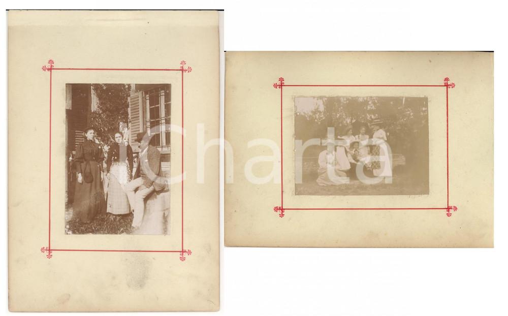 1898 TRIVOLZIO (PV) Famiglia in giardino - Un gruppo di donne - Lotto 2 foto