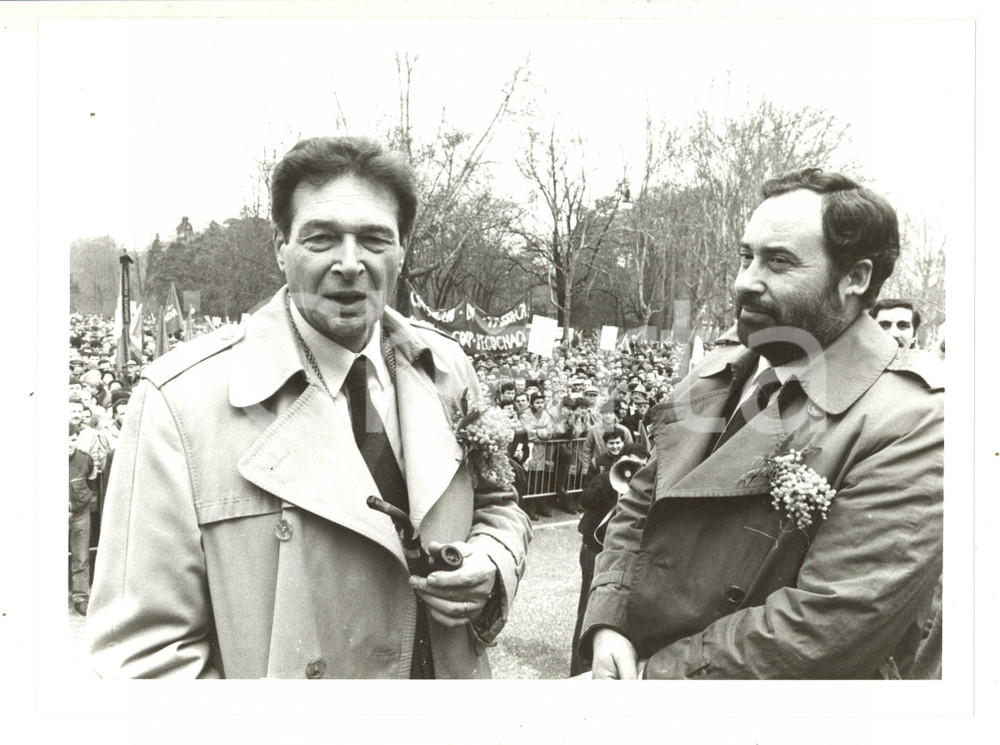 1985 ca ITALIA CGIL Luciano LAMA e Ottaviano DEL TURCO a una manifestazione (1)