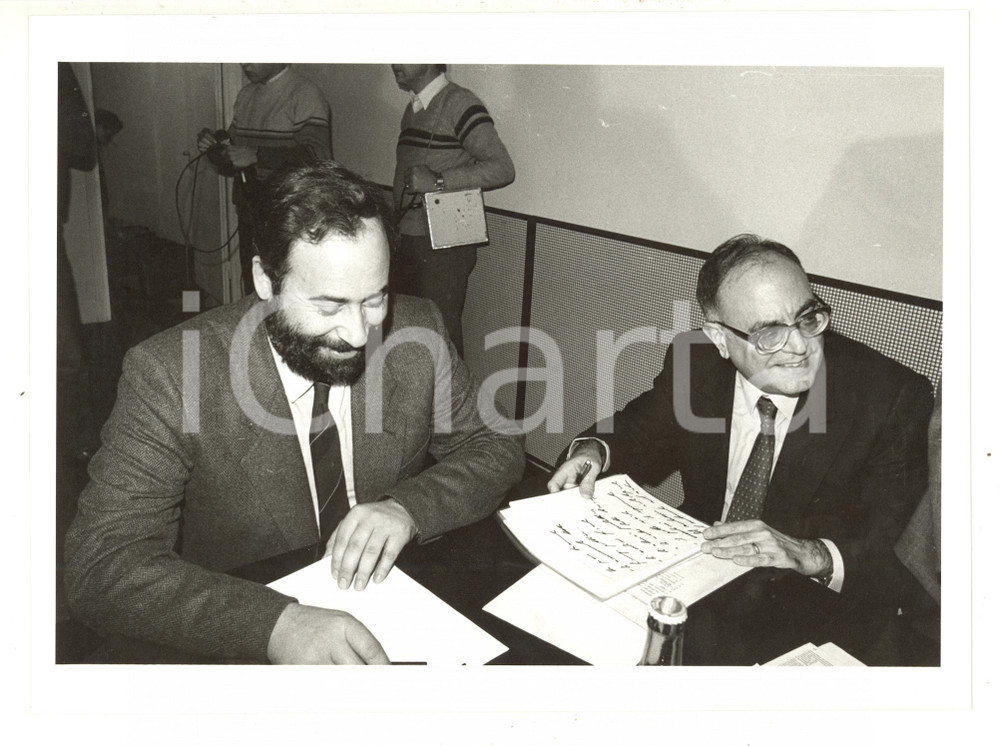 1985 ca POLITICA PSI - Ritratto di Ottaviano DEL TURCO e Rino FORMICA - Foto
