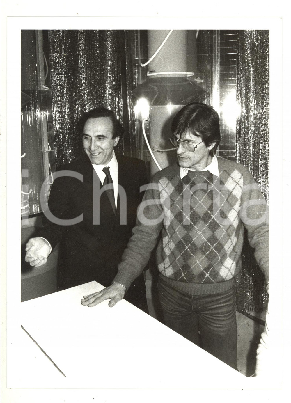 Fotografia d epoca originale 1985 RAI UNO Loretta Goggi in Quiz  Pippo BAUDO e Gianni BREZZA  Foto 18x24 1
