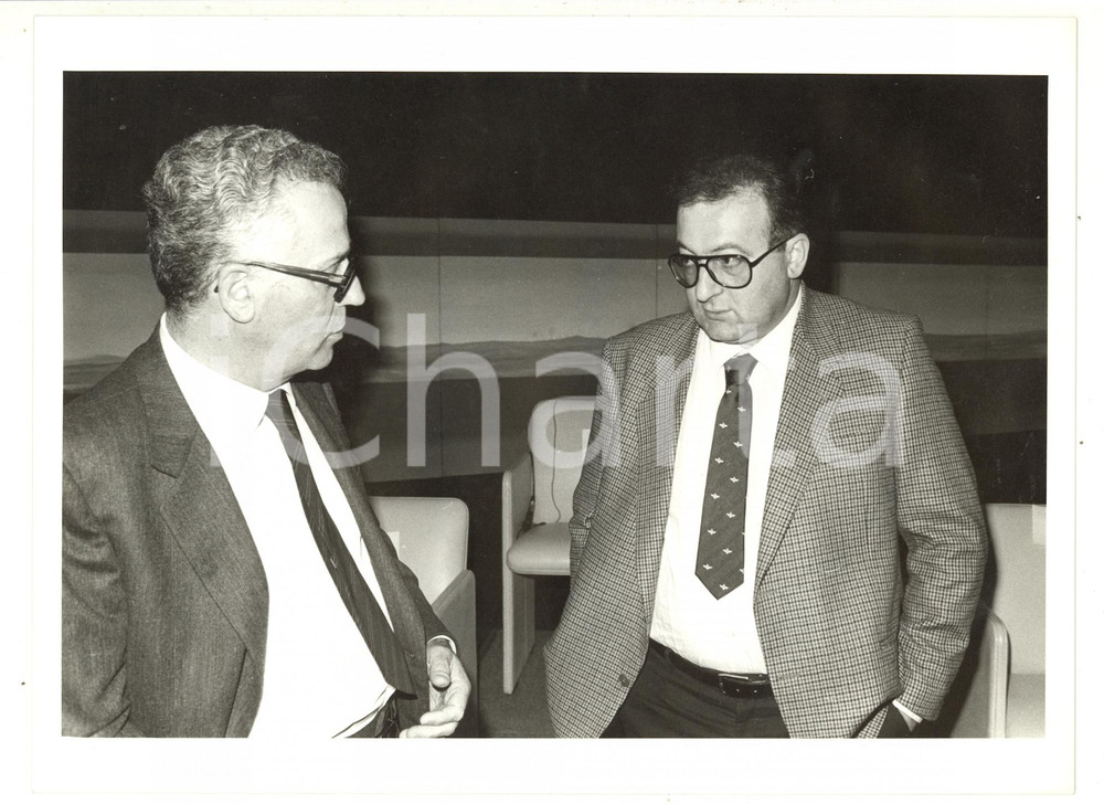 1985 ca ITALIA - Guido BERNARDI e l'avvocato CARRER a un convegno *Foto 24x18 cm