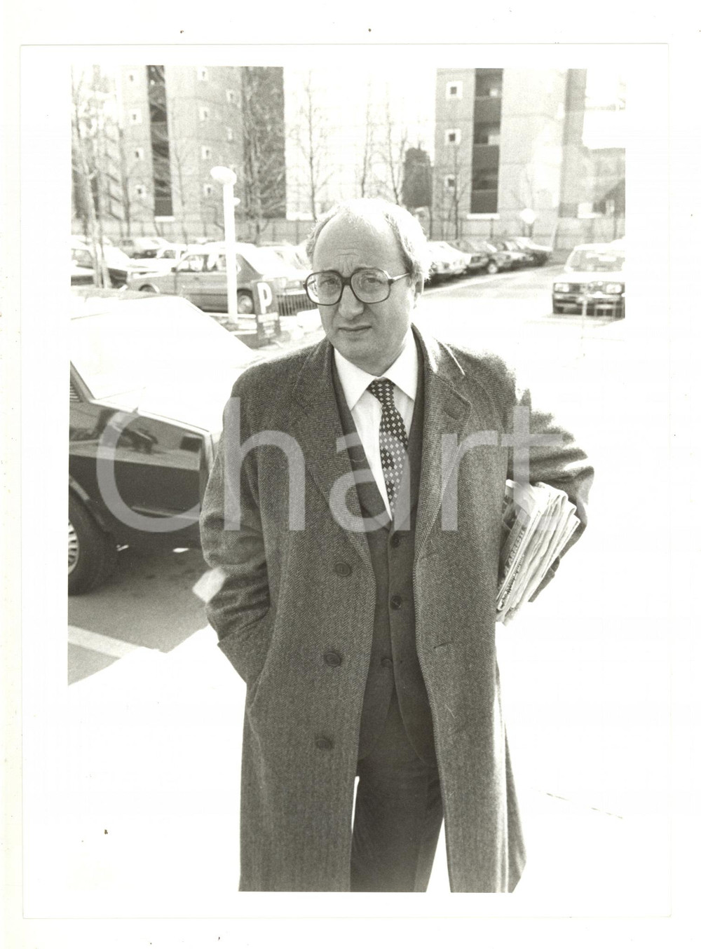 Fotografia d epoca originale 1985 ca POLITICA DC  Arrivo di Enrico DE MITA a un convegno  Foto 18x24 cm 1