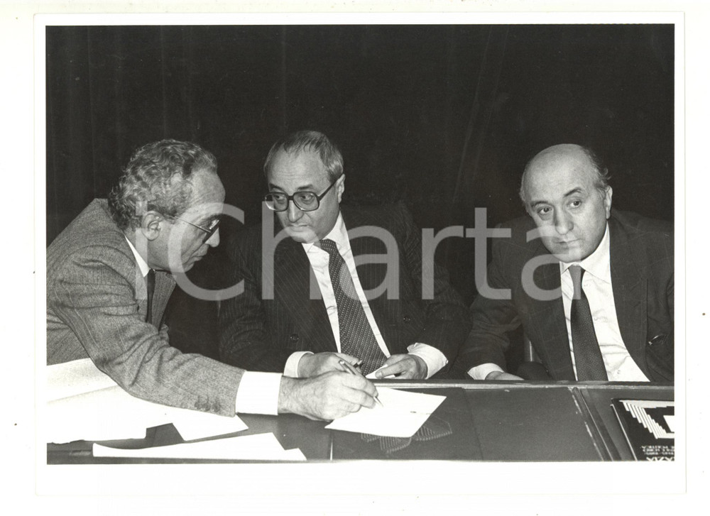 1985 VARESE Convegno DC - Ciriaco ed Enrico DE MITA Virginio ROGNONI (2) - Foto