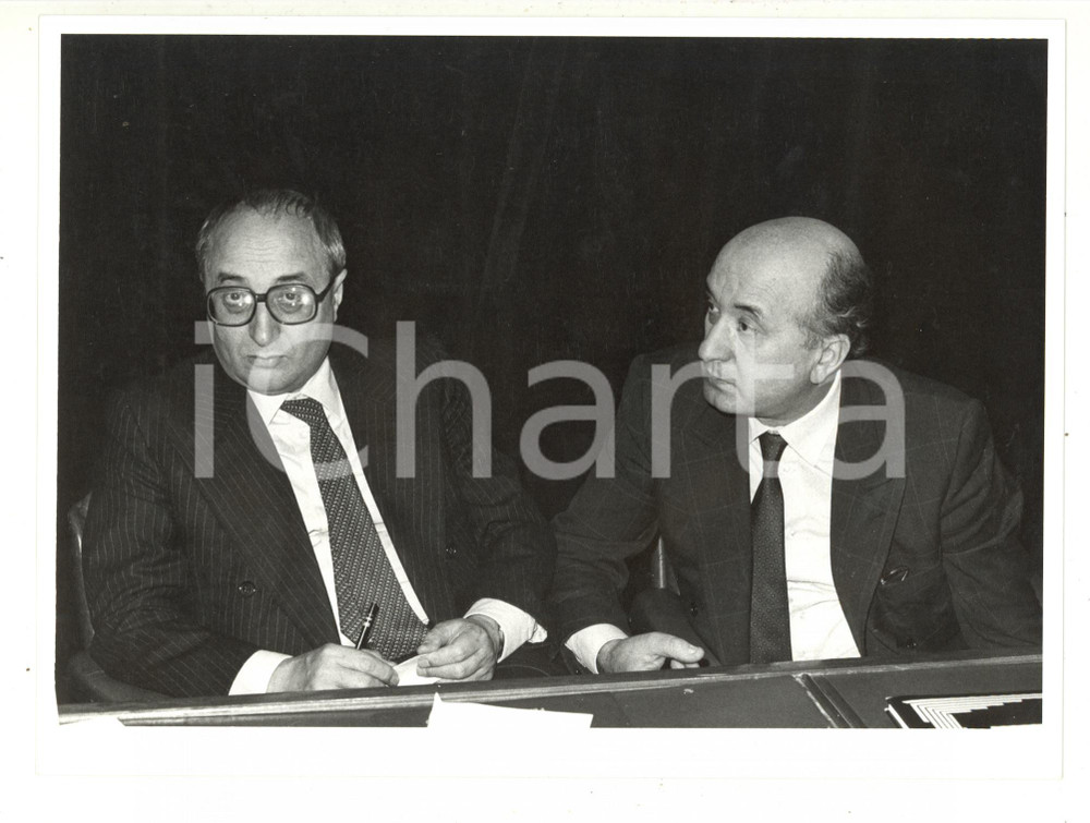 1985 VARESE POLITICA - Ciriaco ed Enrico DE MITA a un convegno DC *Foto 24x18 cm