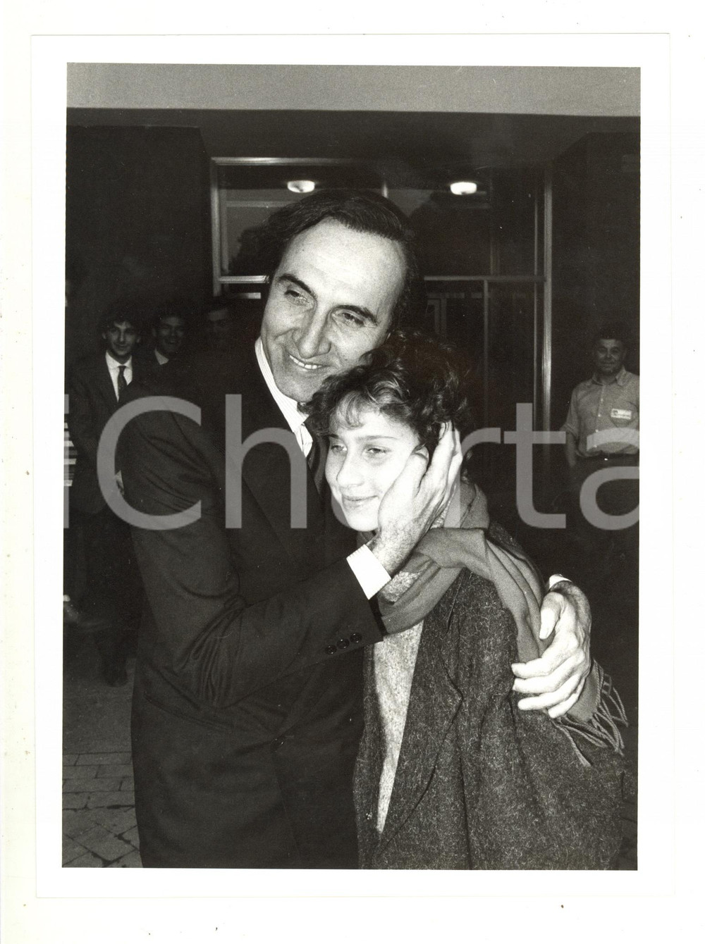 Fotografia d epoca originale 1985 ca RAI TV  Pippo BAUDO con la figlia Tiziana 2  Foto 18x24 cm 1
