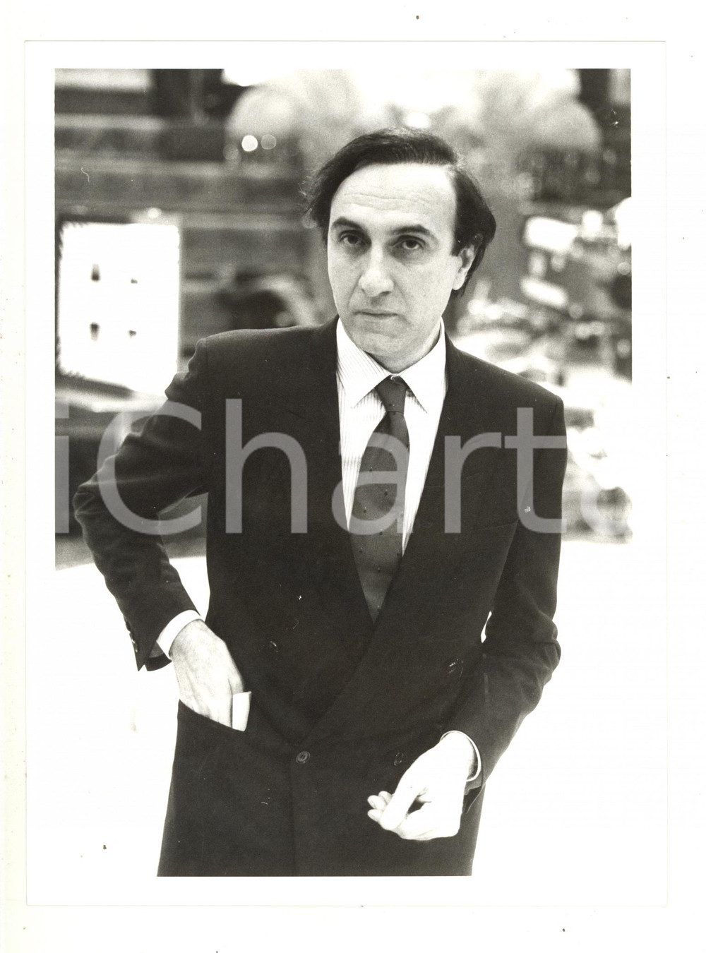 Fotografia d epoca originale 1985 ca RAI TELEVISIONE  Ritratto di Pippo BAUDO 2  Foto 18x24 cm 1