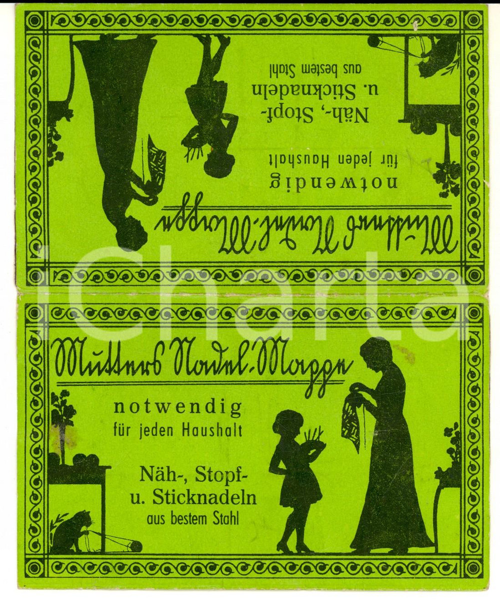 Materiale pubblicitario d’epoca 1950 ca NA STOPF und STICKNADELN Bustina pubblicitaria porta aghi VINTAGE 1