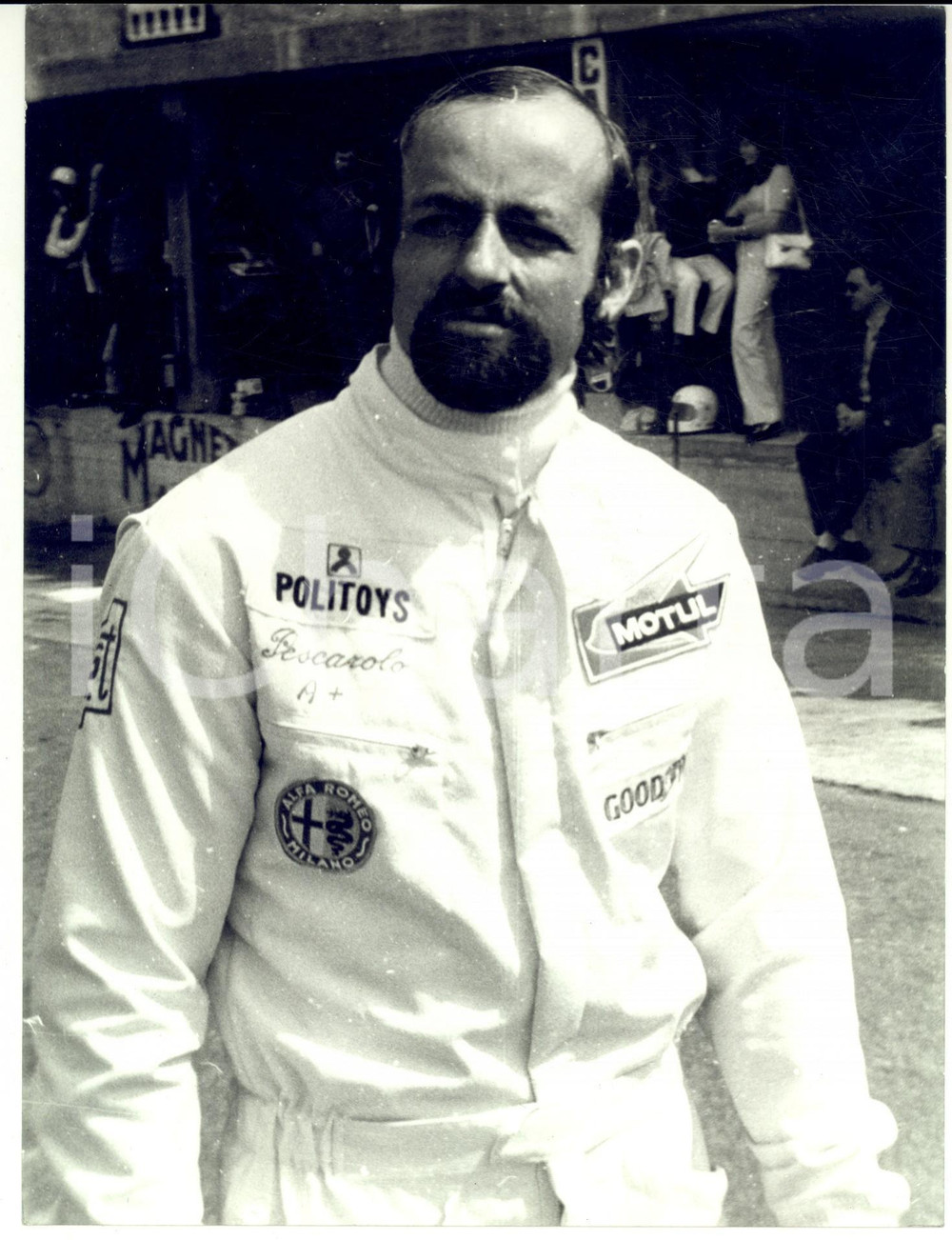 1970 ca FORMULA UNO Ritratto del pilota francese Henri PESCAROLO *Foto 18x24 cm