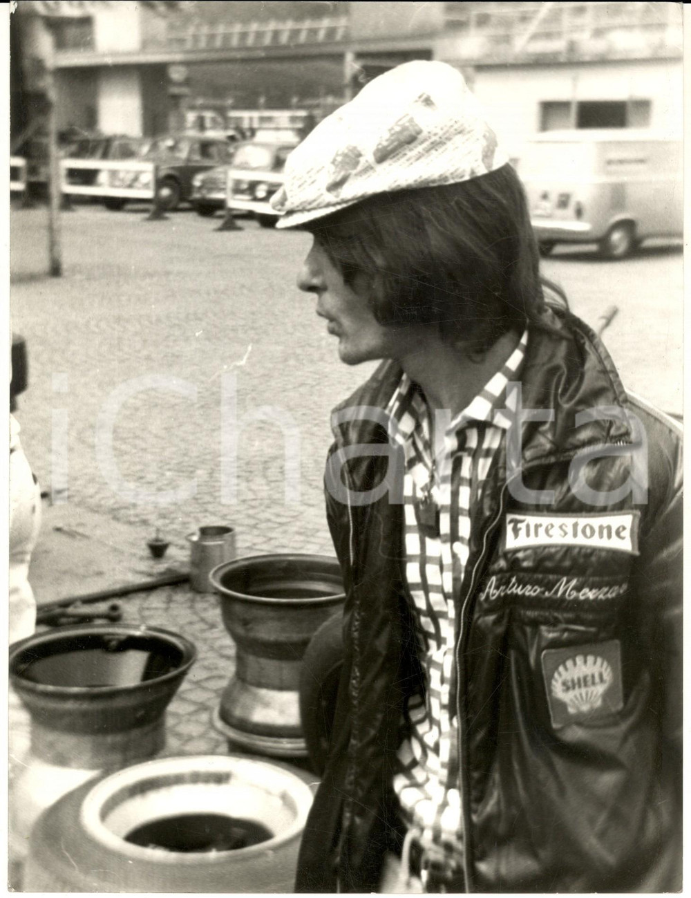 1975 ca FORMULA UNO Ritratto del pilota Arturo MERZARIO *Fotografia 18x24 cm