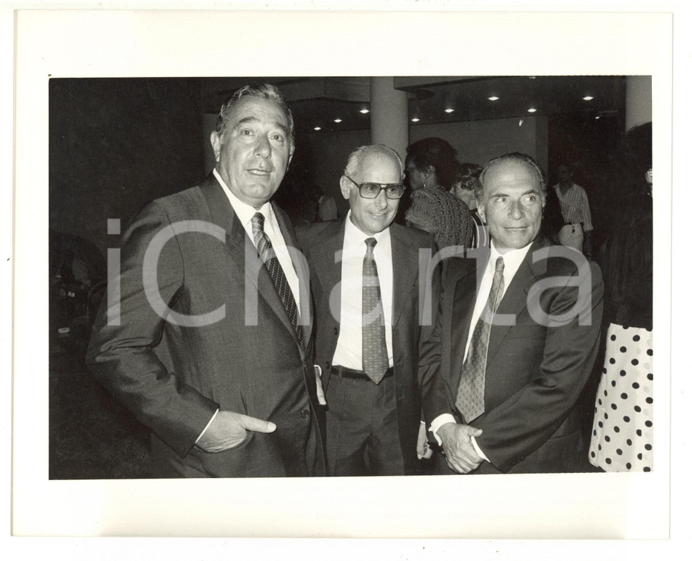 Fotografia d epoca originale 1987 VENEZIA Mostra del Cinema  Biagio AGNES Enrico MANCA Massimo FICHERA Foto 1