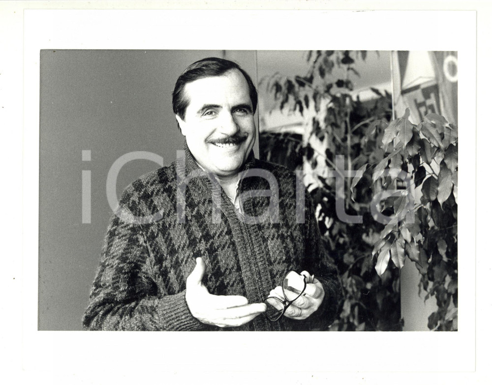 Fotografia d epoca originale 1985 ca COSTUME ITALIA Ritratto di Carlo GIUFFRÃ‰ 3  Foto 24x18 cm 1