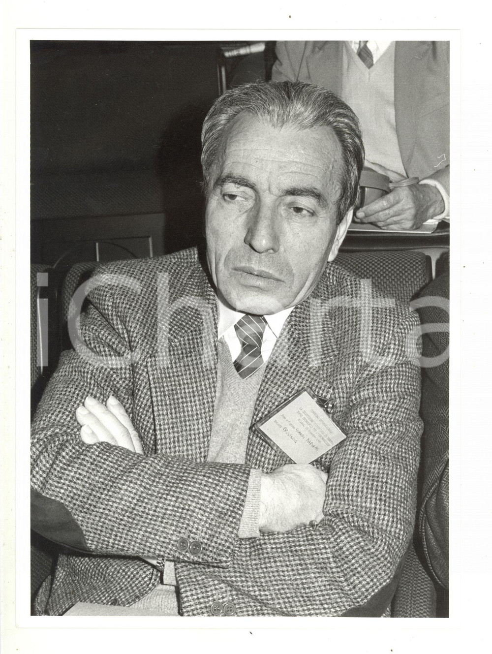 1985 MILANO POLITICA PSI - Ritratto di Gianni MARIANI a un convegno - Foto 18x24