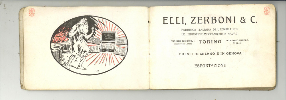 Materiale pubblicitario d’epoca 1930 ca TORINO  ELLI ZERBONI Utensili industrie meccaniche e navali  Catalogo 1