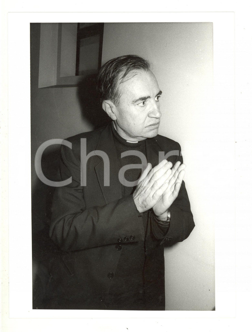 1990 ca ITALIA COSTUME - Ritratto di Gianni BAGET BOZZO (1) - Foto 18x24 cm