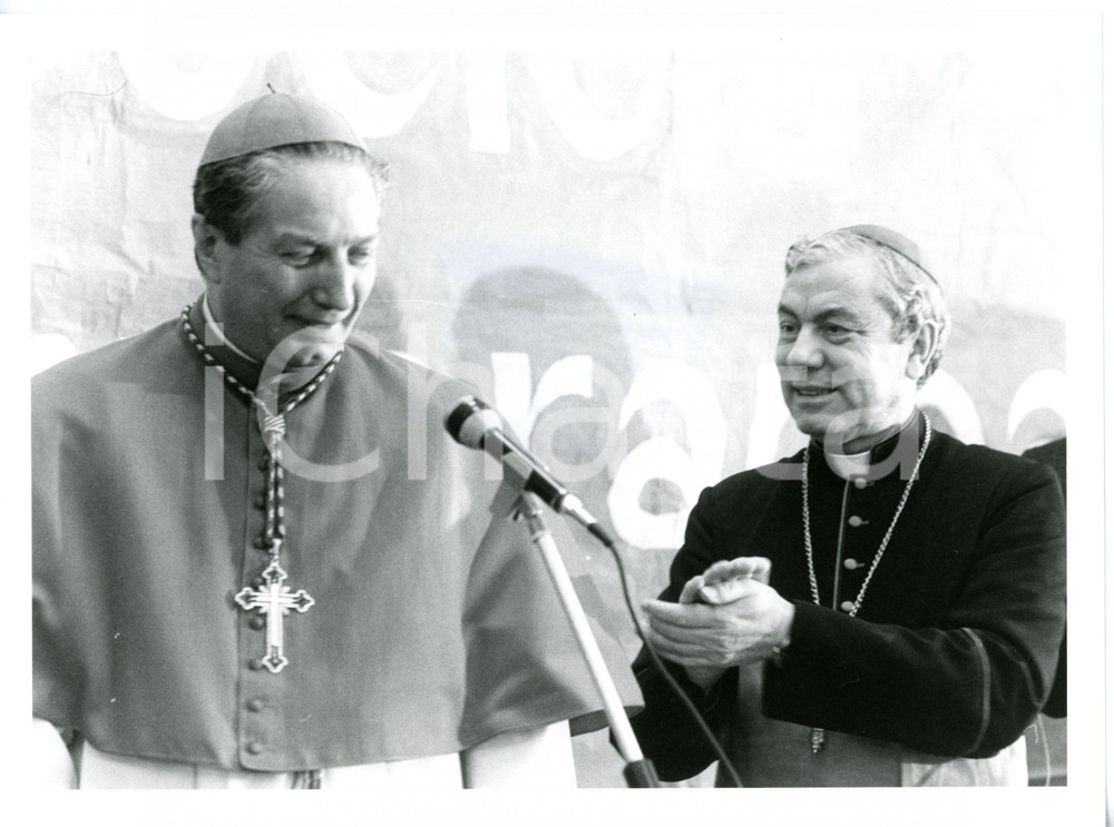 1990 ca ROMA Card. Salvatore PAPPALARDO applaude Carlo Maria MARTINI *Foto 24x18