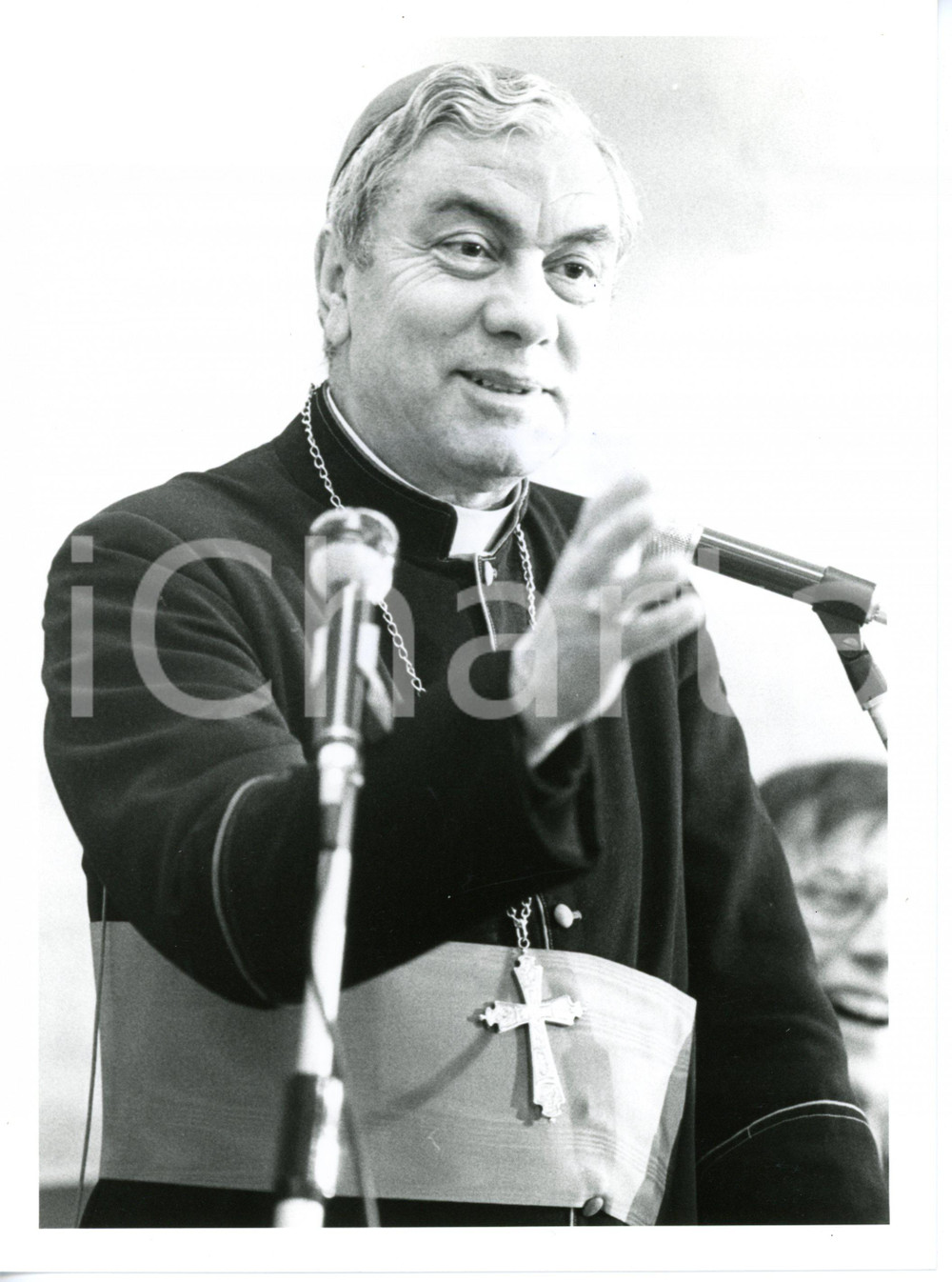 1990 ca ROMA Discorso Card. Salvatore PAPPALARDO *Foto 18x24 cm