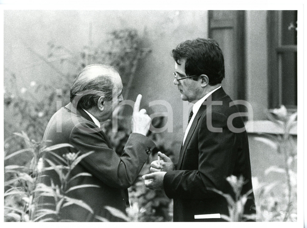 1985 CONFINDUSTRIA Romano PRODI a colloquio con Luigi LUCCHINI *Foto 24x18