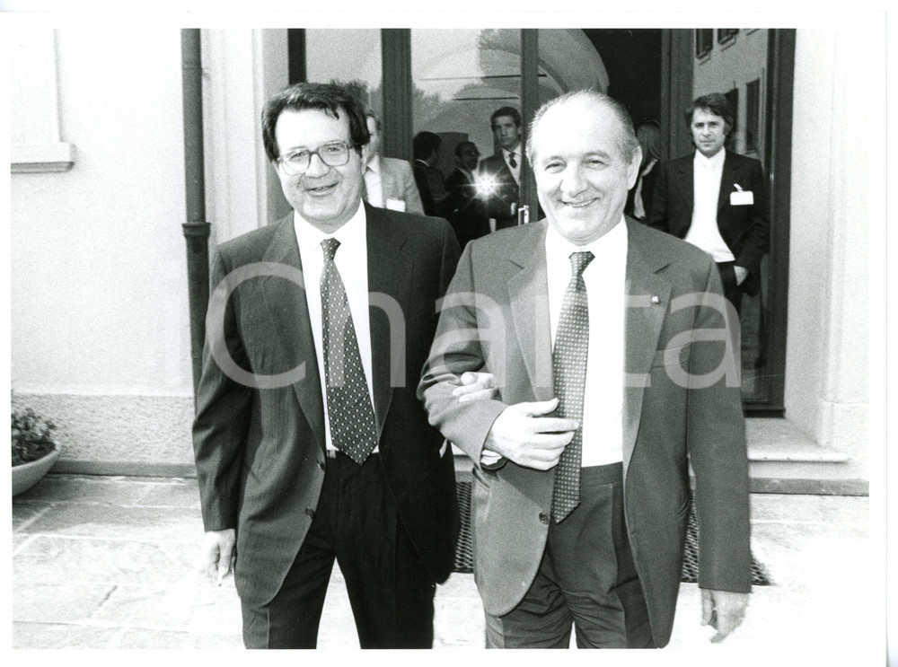 1985 CONFINDUSTRIA Ritratto di Romano PRODI e Luigi LUCCHINI *Foto 24x18