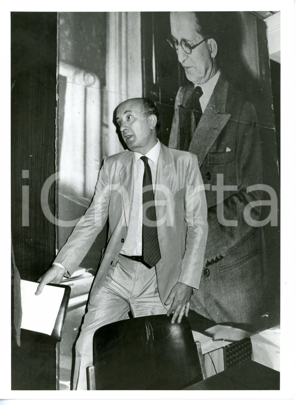 1985 ca POLITICA - DC Ritratto on. Ciriaco DE MITA - Fotografia 18x24 cm