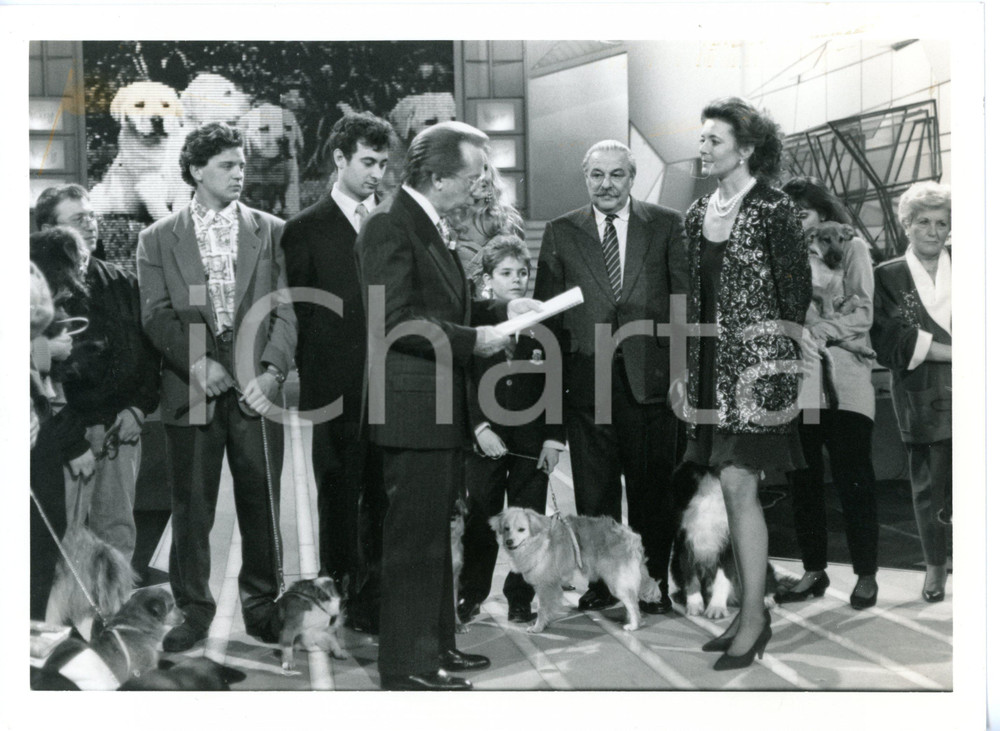 1990 ca TELEMIKE Mike BONGIORNO con la campionessa Isabella LAMA *Foto 24x18