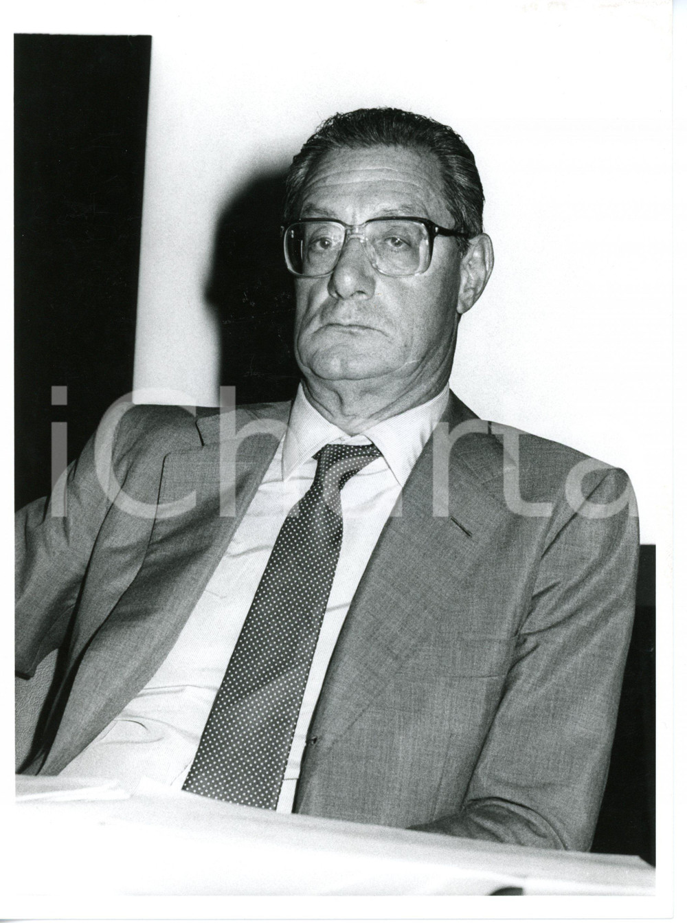 1990 ca CONFINDUSTRIA Ritratto di Cesare ROMITI - Fotografia 18x24 cm