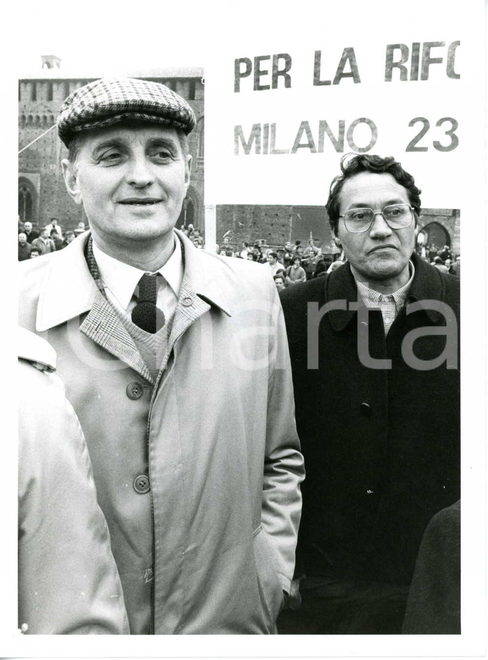 1990 ca MILANO - PSI Antonio PIZZINATO e Alberto BELLOCCHIO durante convegno