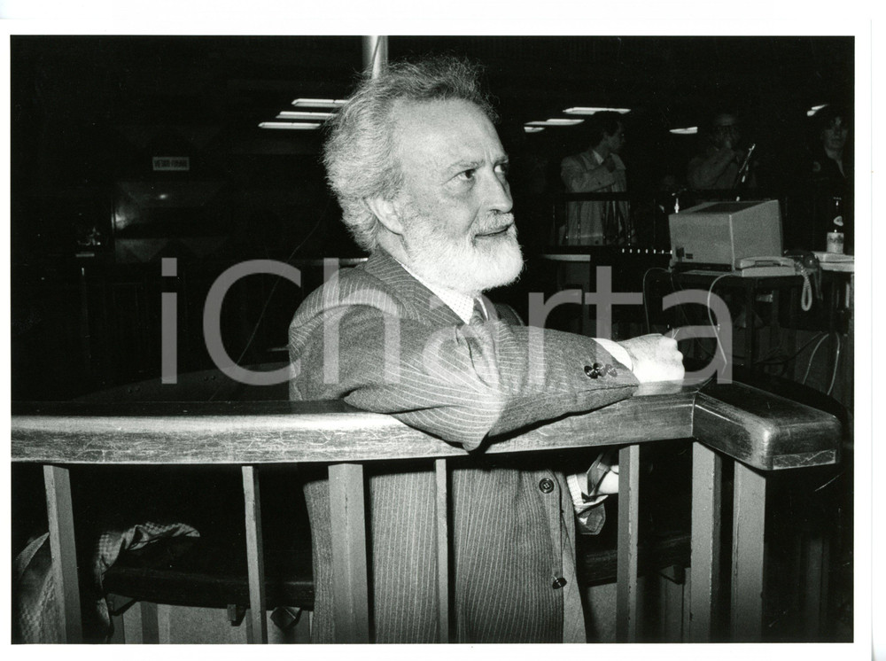 1985 ca COSTUME Ritratto del giornalista Eugenio SCALFARI Foto 24x18 cm