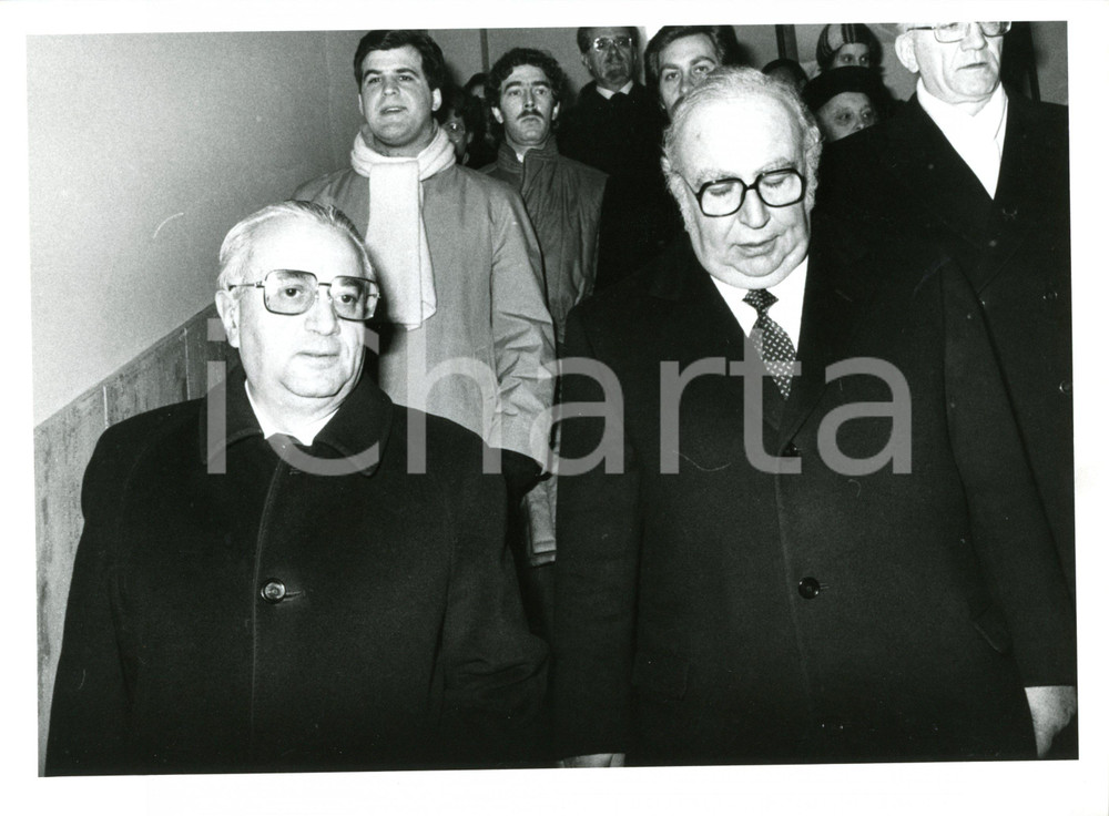 1985 MILANO Funerali Innocenzo GASPARINI - Luigi GUATRI Giovanni SPADOLINI Foto