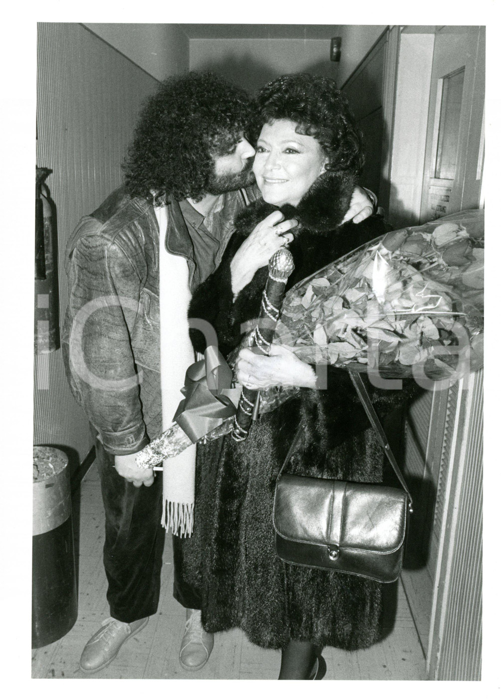 1985 ca COSTUME Ritratto di Diego ABATANTUONO e Nilla PIZZI - Foto 18x24 cm