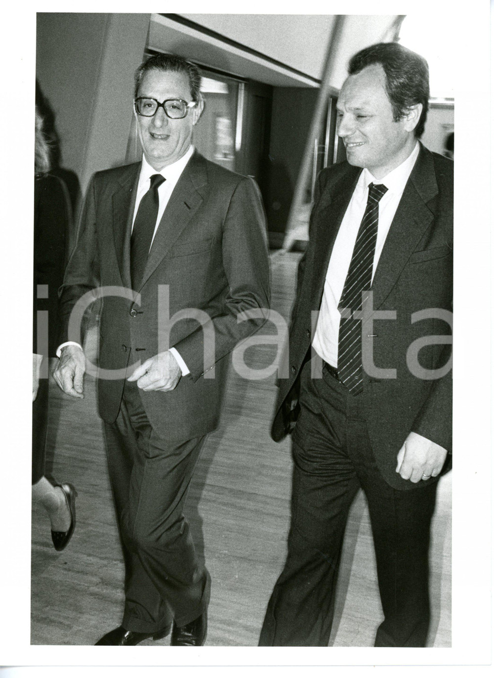 1990 ca CONFINDUSTRIA Ritratto di Cesare ROMITI con Cesare ANNIBALDI *Foto 18x24