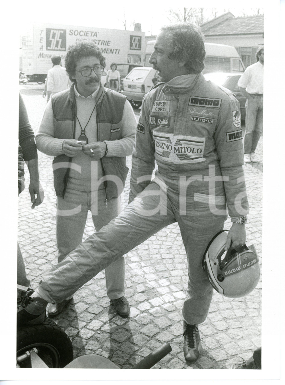 1986 9° RALLY AUTODROMO DI MONZA Ritratto di Cristiano MINELLONO ^Foto 18x24 cm Fotografia di agenzia.FORMATO: 18x24 cm GOOD/buono  Formato: 18x24 cm originale e autentica 1