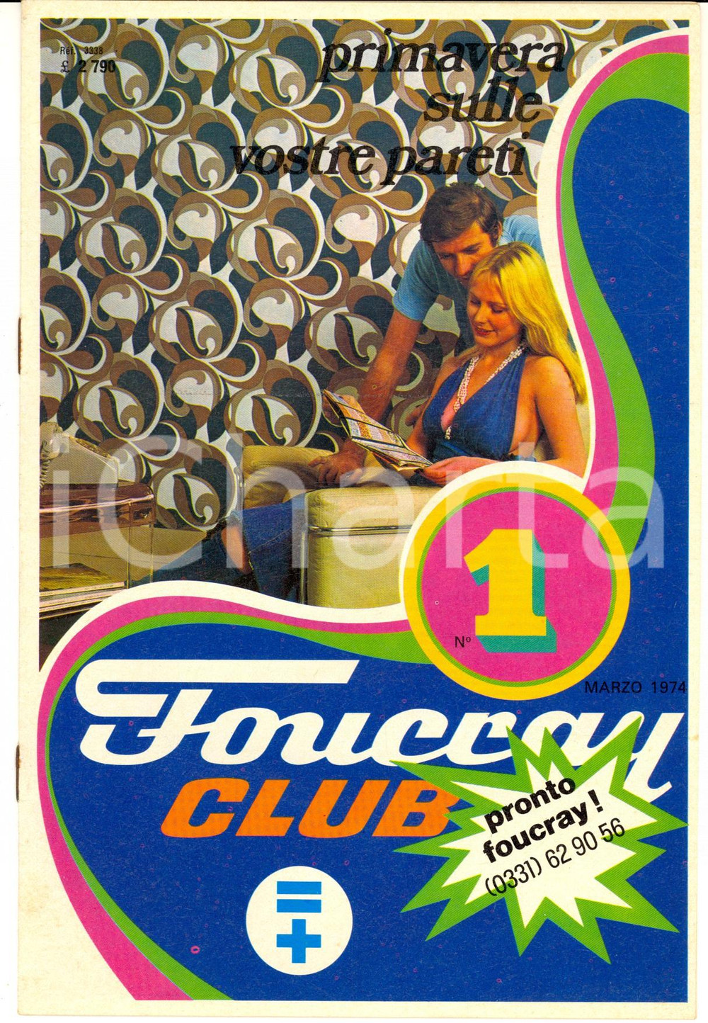1974 MILANO FOUCRAY Carte da parati - Pieghevole pubblicitario VINTAGE