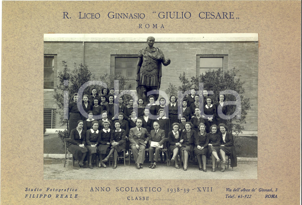 1938 ROMA R. Liceo Ginnasio "Giulio Cesare" - Classe femminile *Foto 31x21 cm