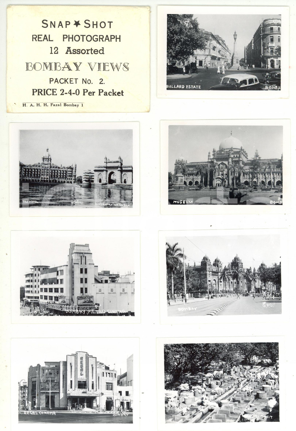 1950 ca BOMBAY VIEWS - 12 fotografie seriali *Turismo VINTAGE - Pacchetto 2