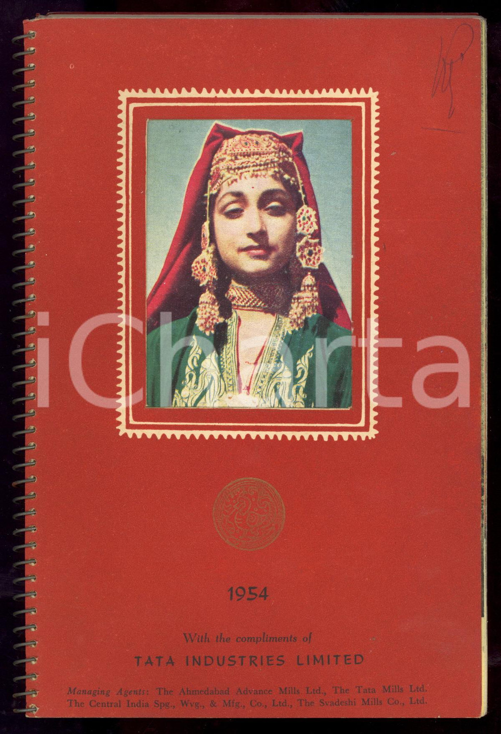 1954 TATA INDUSTRIES LIMITED Agenda illustrata con ritratti di donne indiane