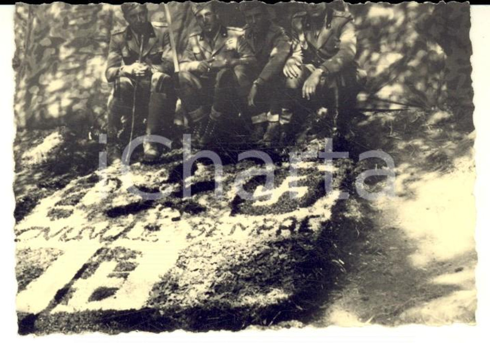 1940 ca WW2 ITALIA Ufficiali con aiuola "Ovunque sempre" - Nazifascismo FOTO 9x6
