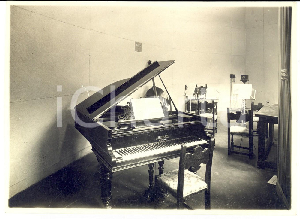 1927 COMO Esposizione Voltiana - Sala con pianoforte F. DORNER& SOHN *Foto 17x12