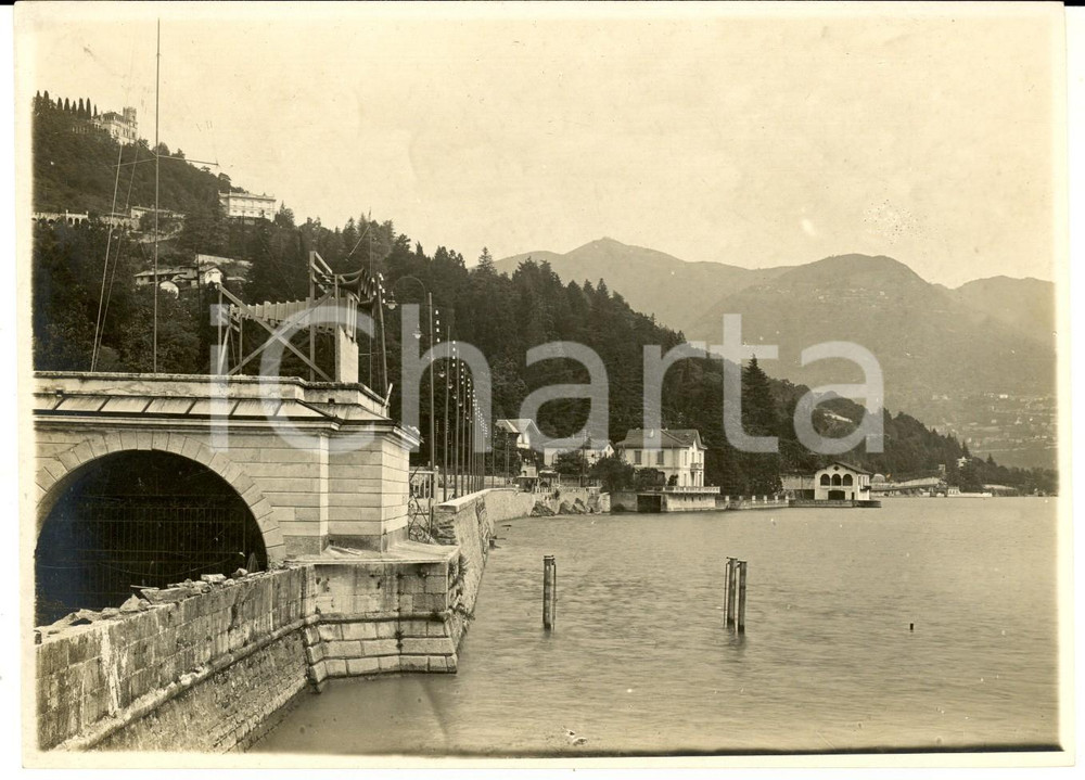 1927 COMO Esposizione Voltiana - Veduta dal lago *Foto MANDELLI 17x12 cm